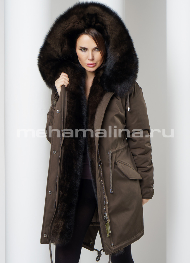 Парка с мехом Malina siberian wear модель № 11986 меха малина