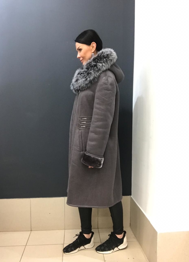 Эко дубленка тест!! модель № 9502x меха малина