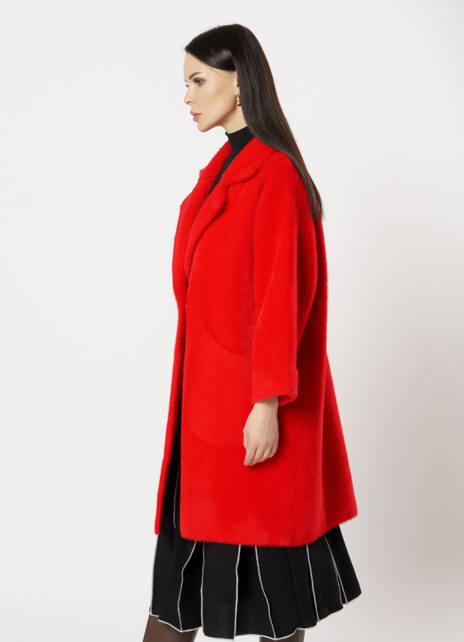 Красное пальто модель № 1116 универмаг малина