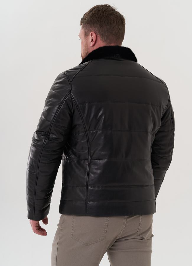 Мужская куртка из натуральной кожи модель № 26181 универмаг малина