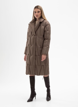 Женский пуховик с английским воротником