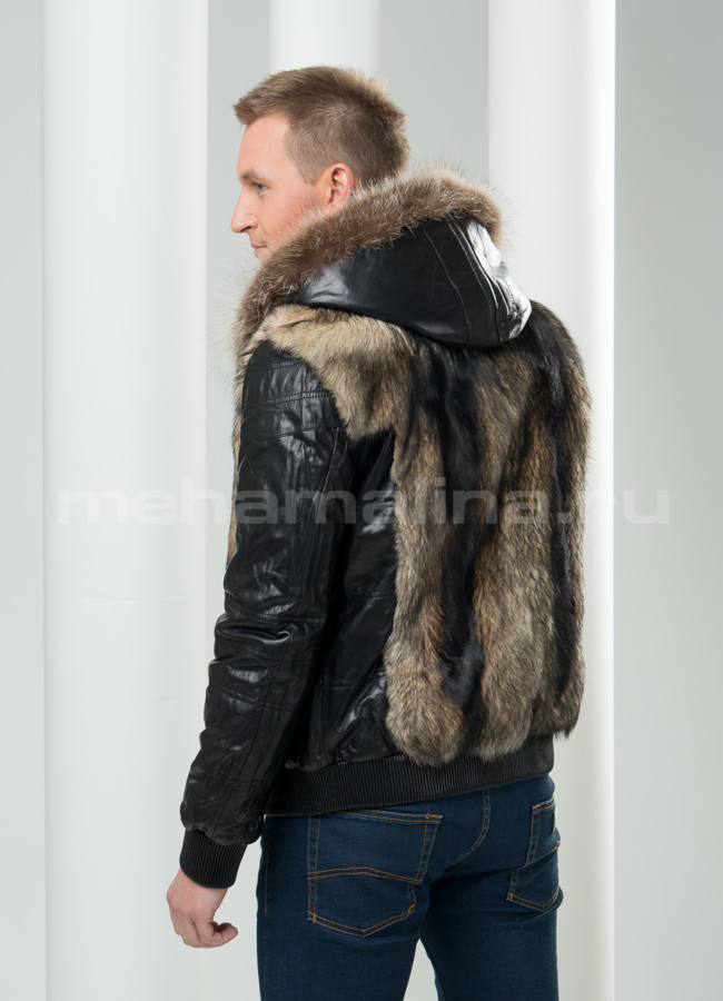 Зимняя куртка на резинке из волка модель № dm-60 в кредит