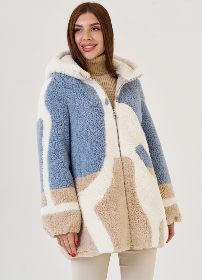 Женское полупальто из эко меха модель № 23422 универмаг малина