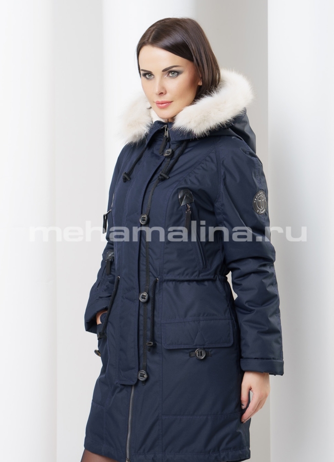 Куртка женская модель № П-58 меха малина