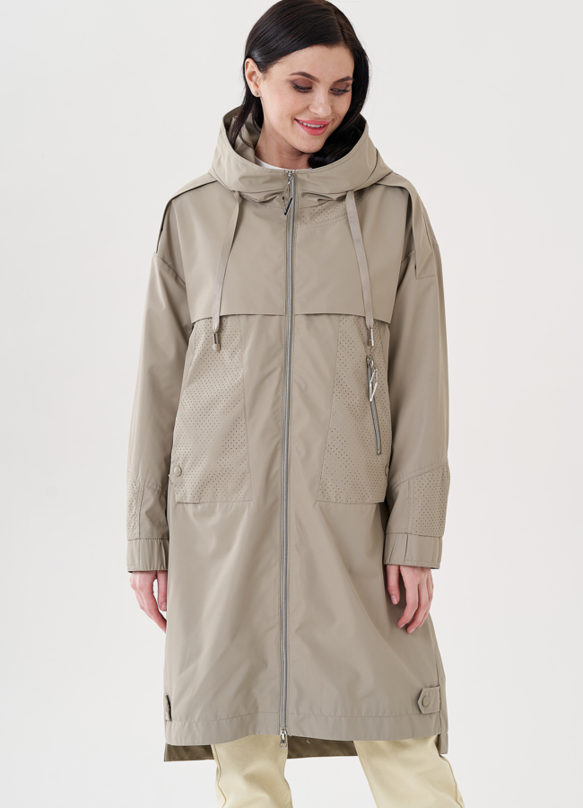 Плащ женский с капюшоном  модель № 24479 в кредит