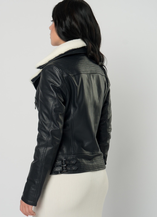 Куртка из натуральной кожи с мехом модель № 62294 в кредит