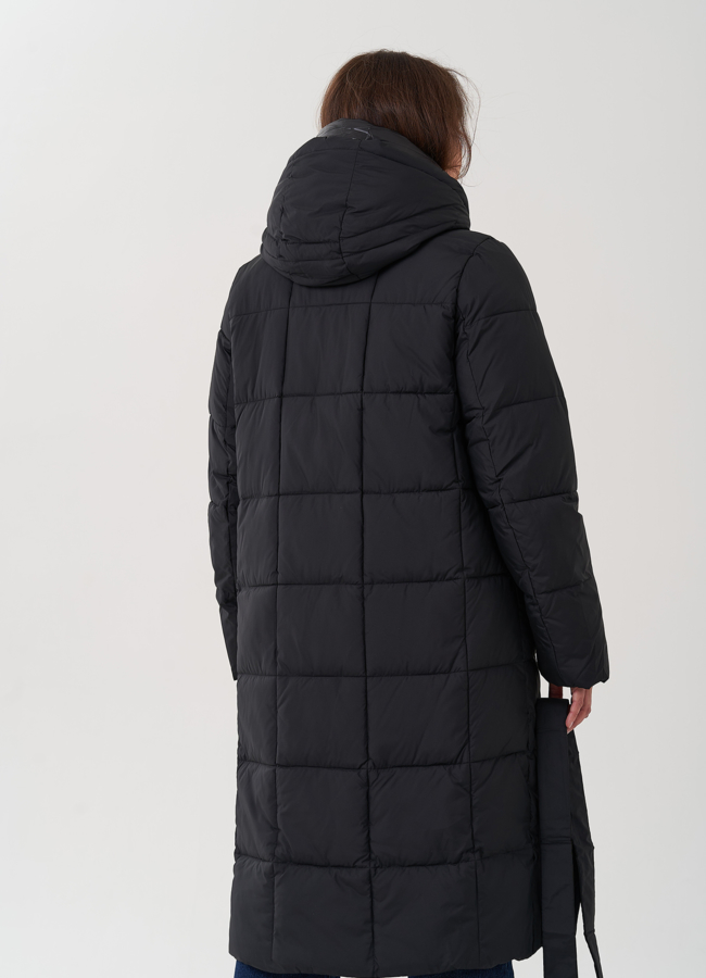 Женский пуховик с капюшоном  модель № 25723 универмаг малина