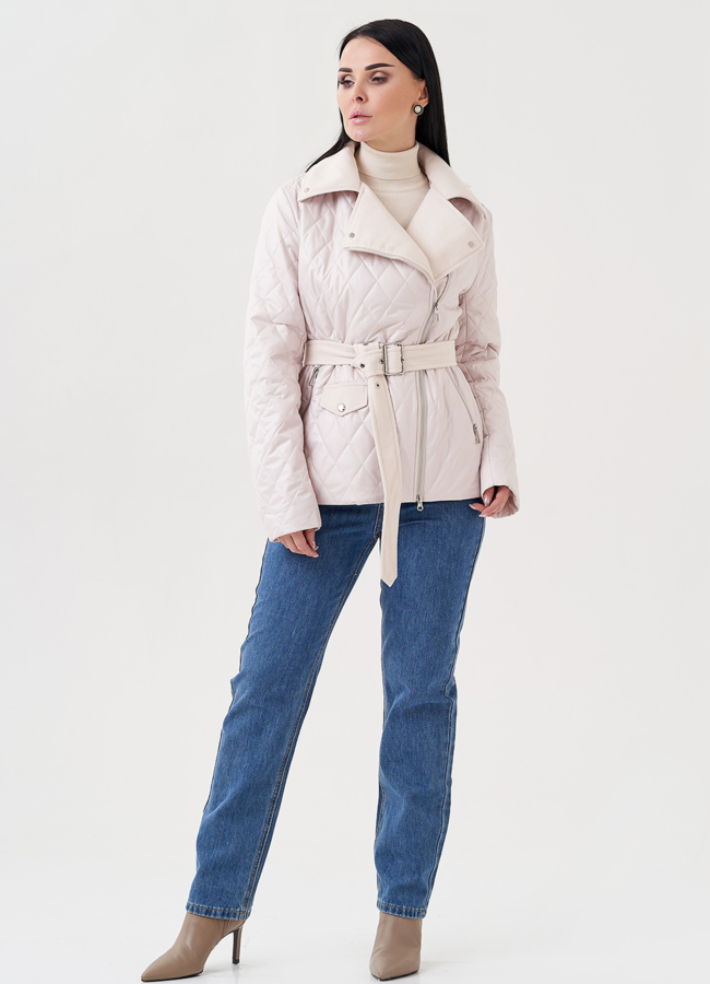 фото Куртка со съемным капюшоном в светло-бежевом цвете модель № 23915