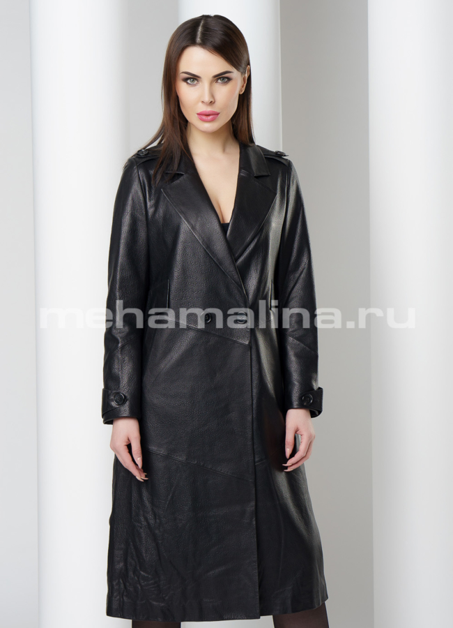 Плащ кожаный модель № K-433 универмаг малина