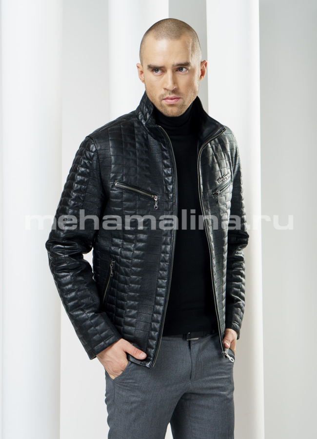 Кожаная куртка модель № KP-83 универмаг малина