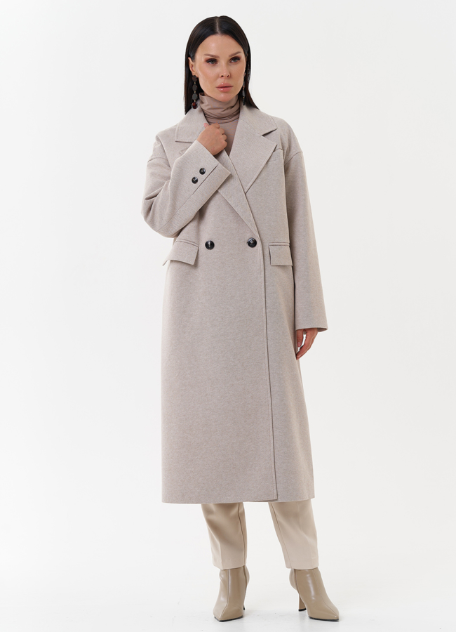 фото Женское пальто с английским воротником модель № 27675
