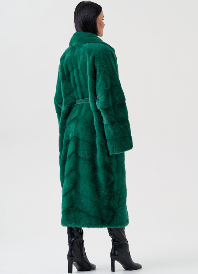 Норковая шуба с английским воротником  модель № 23820 в кредит