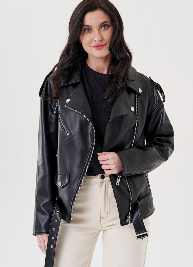 Женская куртка - косуха из эко кожи модель № 24446 в кредит