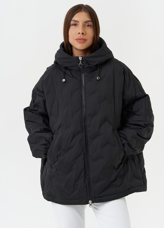 Женская куртка с капюшоном модель № 27871 меха малина