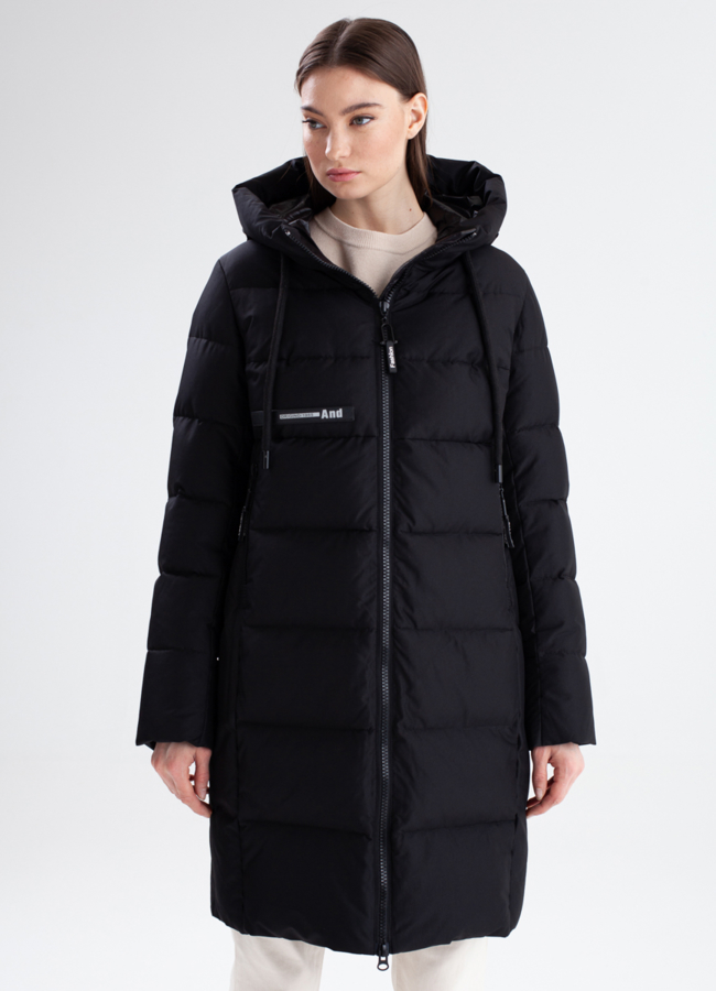 Женский пуховик модель № 23344 меха малина