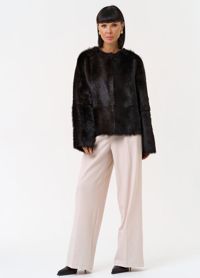 Женская натуральная дубленка в коричневом цвете модель № 31629 универмаг малина Женская натуральная дубленка в коричневом цвете модель № 31629 универмаг малина