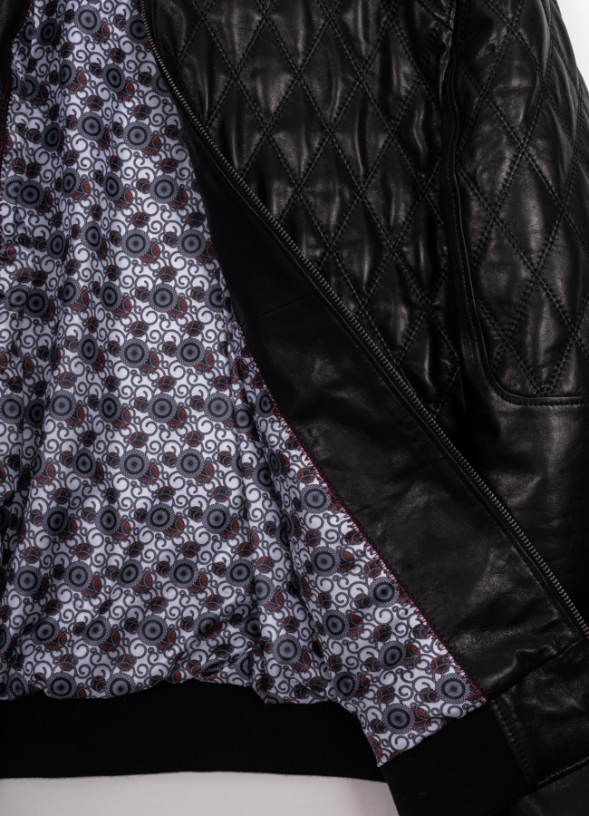 Куртка кожаная черного цвета модель № S-101 универмаг малина