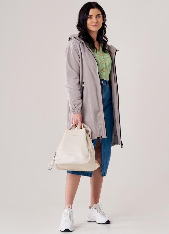 фото Рюкзак женский из эко кожи бежевого цвета модель № ZR 869