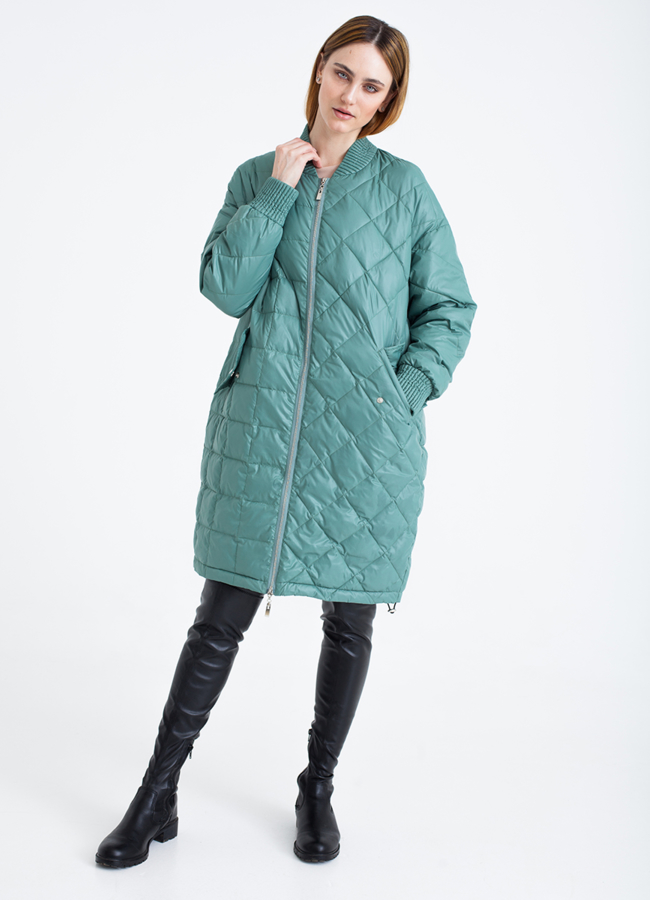 Плащ модель № 7540 меха малина