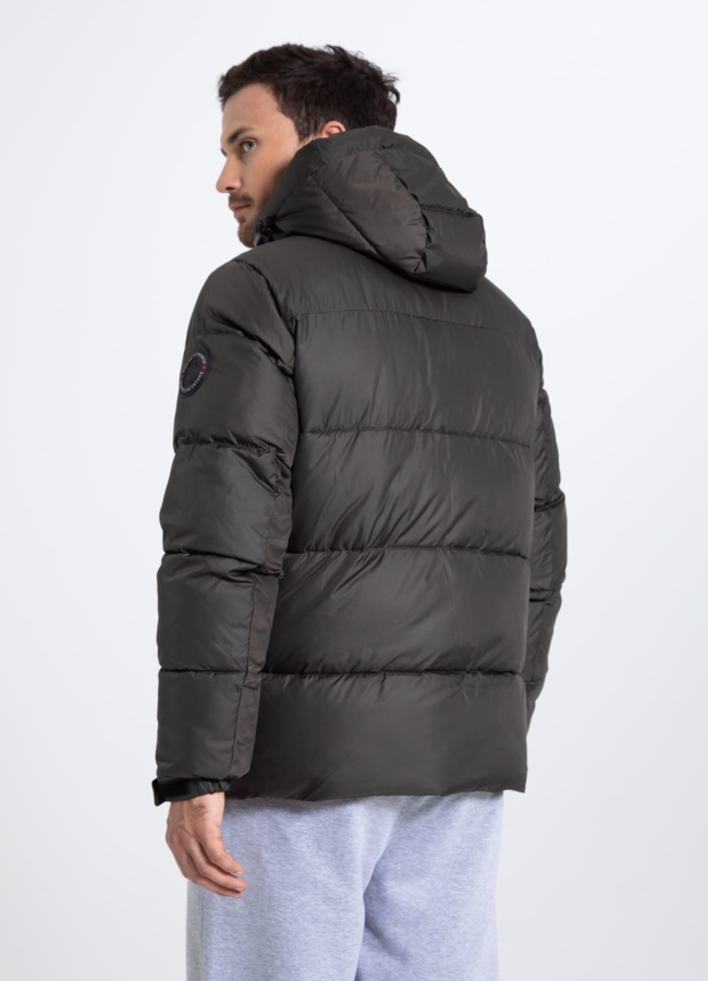 Мужской пуховик с капюшоном  модель № 25595 универмаг малина