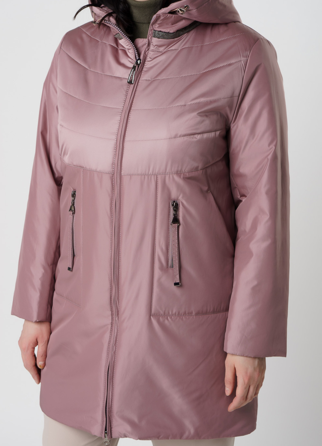 Полупальто женское розового цвета модель № 2001 универмаг малина