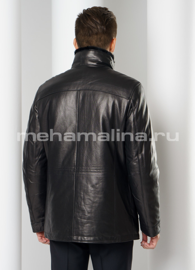 Кожаный пуховик модель № ПМ-96 в кредит