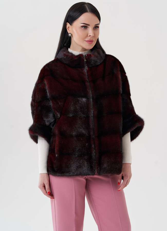 фото Короткая шуба на молнии  модель № 24385