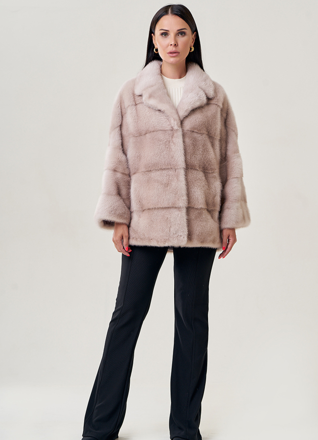 фото Куртка из норки с английским воротником модель № 23107