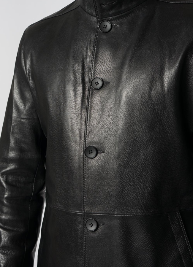 Куртка кожаная на пуговицах модель № W8017 универмаг малина