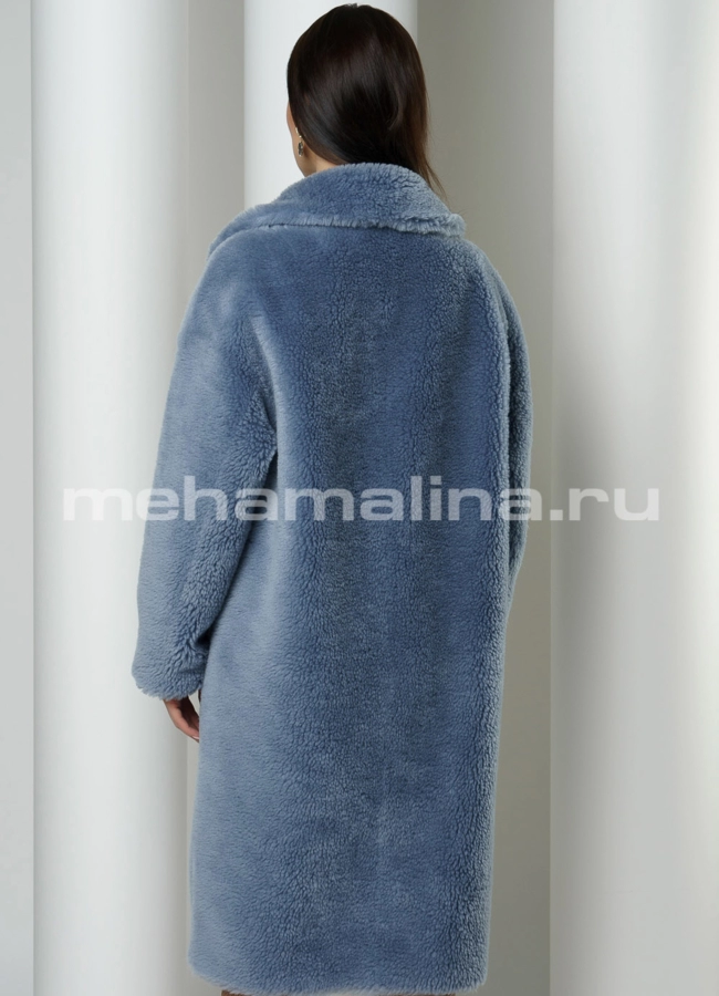 Пальто меховое oversize на пуговицах модель № 88215 в кредит