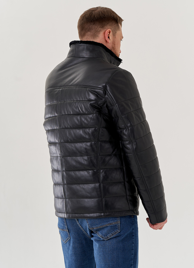 Мужская куртка из натуральной кожи  модель № 79615 универмаг малина