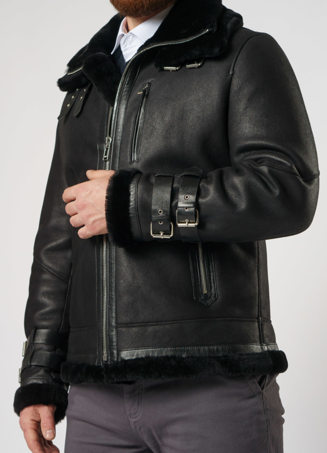 Дубленка мужская на молнии  модель № DM-126 в рассрочку