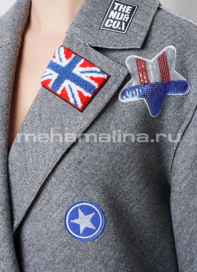 Пальто с аппликацией  модель № BP-143 универмаг малина