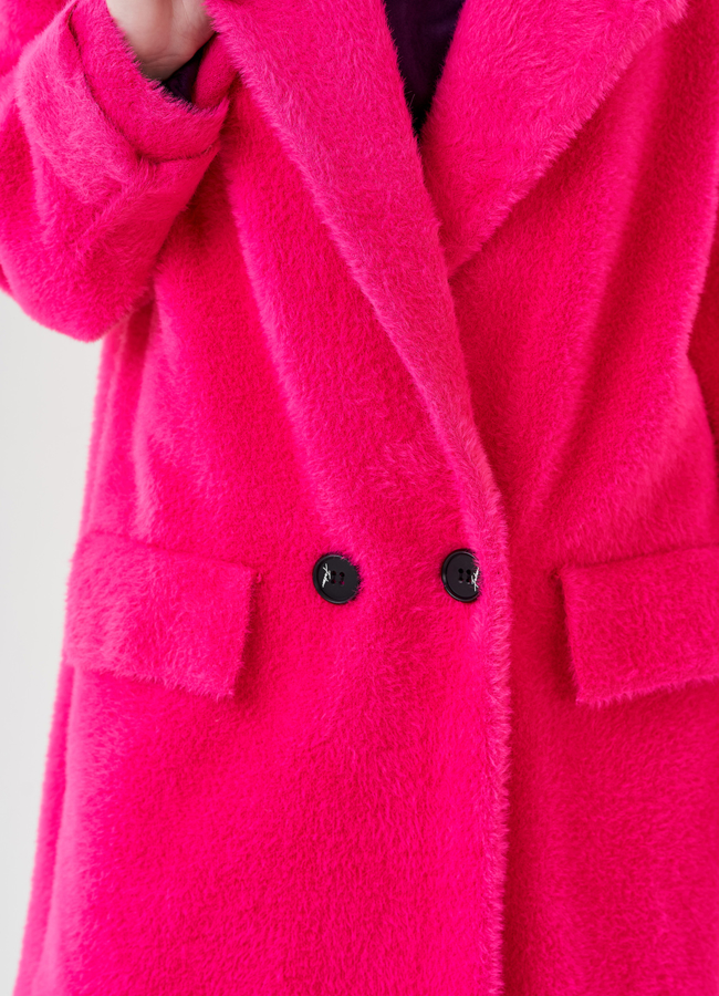 Длинный кардиган в цвете фуксия модель № 75698 в рассрочку