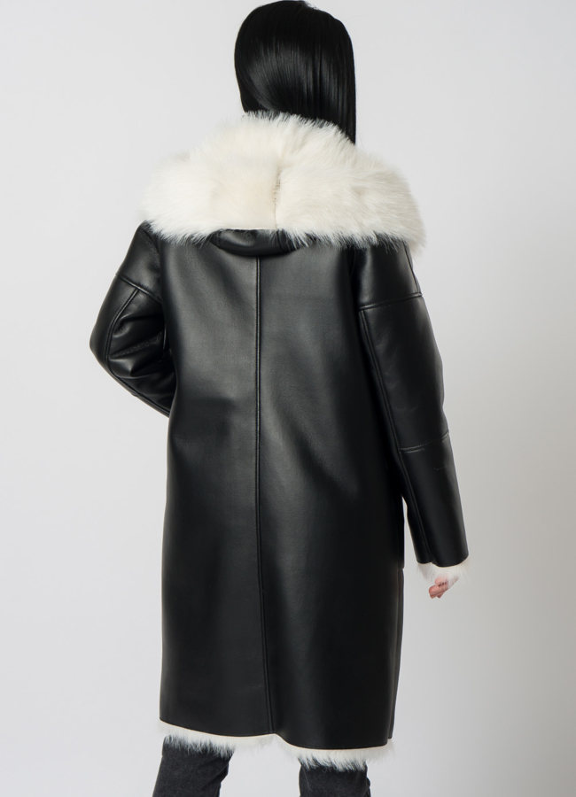 Дубленка из эко меха под тоскану  модель № 2187 в кредит