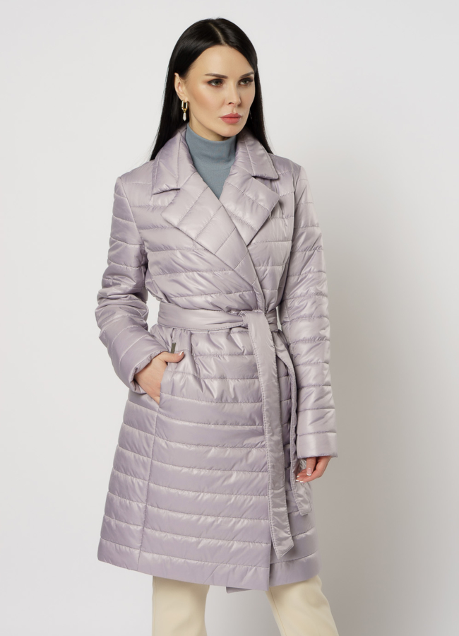 Женское утепленное пальто фиолетового цвета модель № 20738 в рассрочку