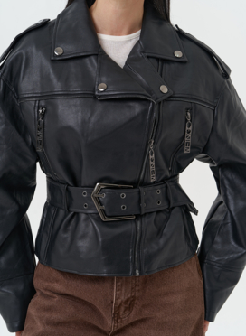 Куртка косуха из эко кожи черного цвета