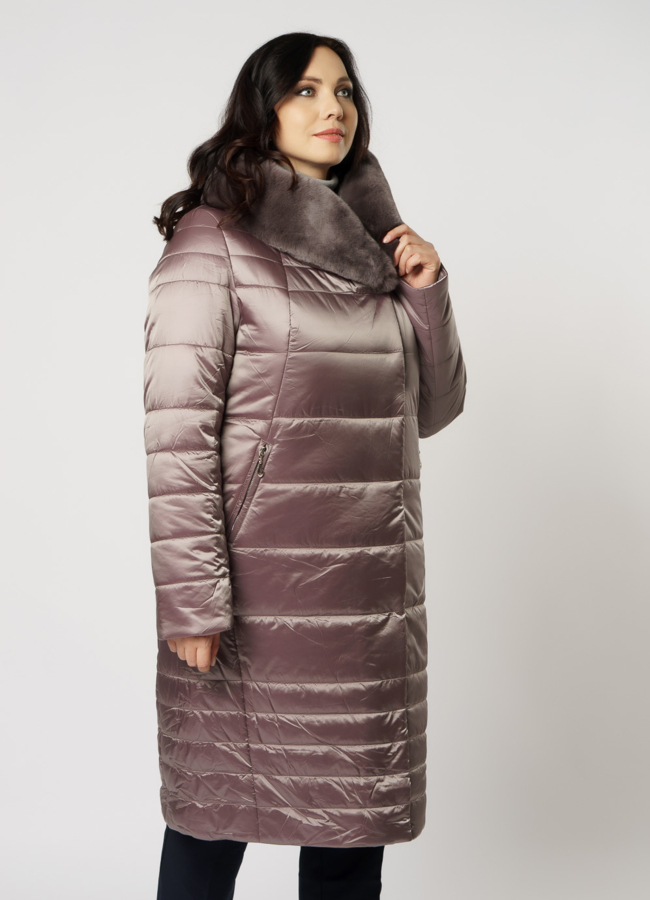 Пуховик с капюшоном на молнии модель № 1963 универмаг малина