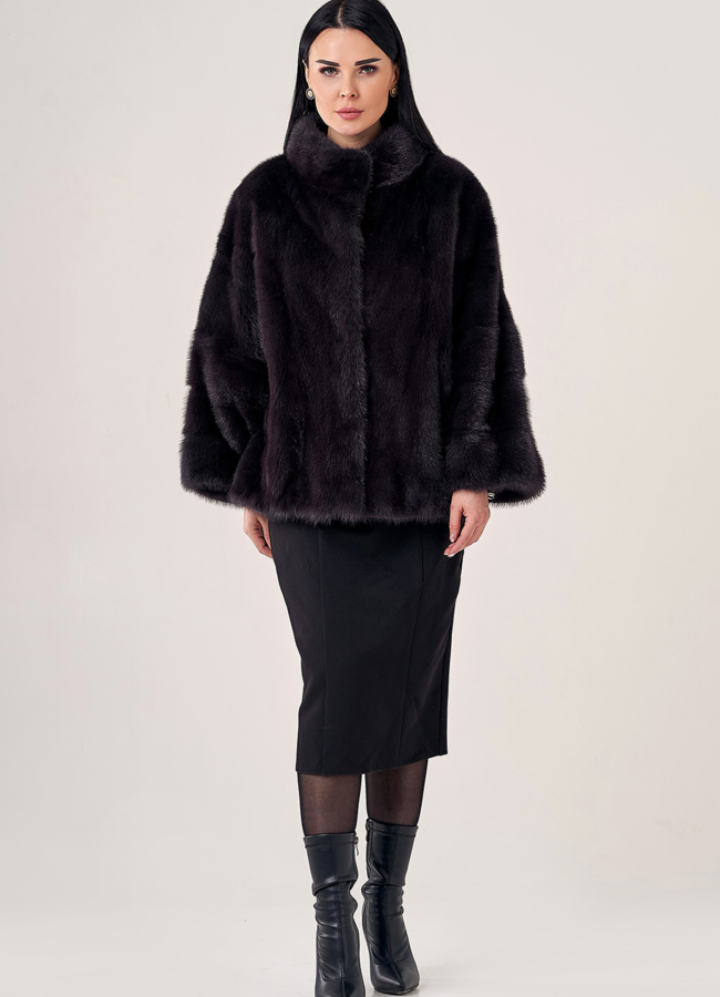 фото Короткая норковая шуба  модель № 23103