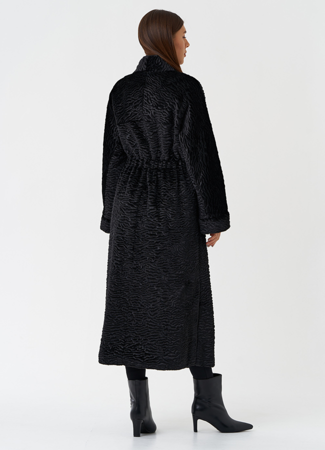 Пальто из эко меха под каракуля модель № 28672 универмаг малина