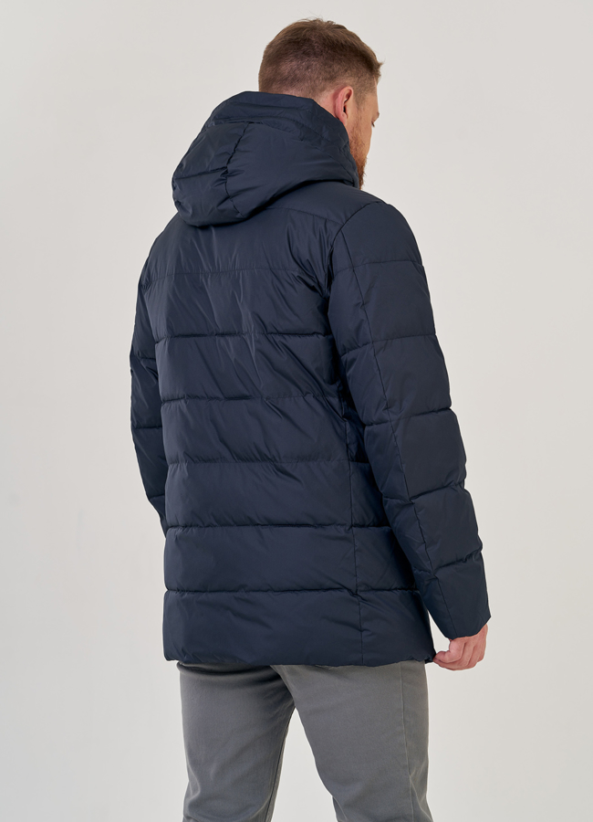 фото Мужской пуховик в темно-синем цвете модель № 23190