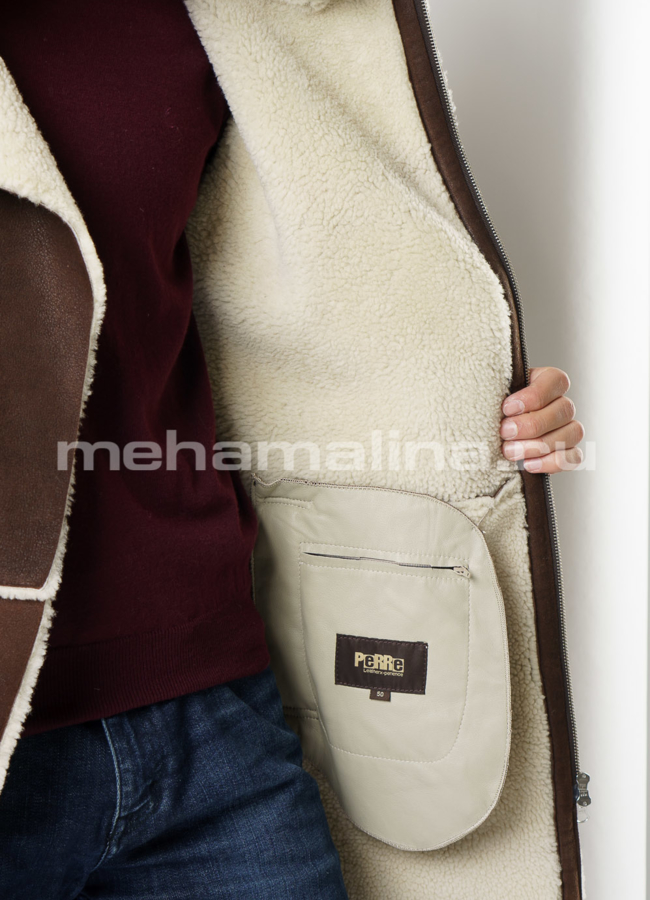 Мужская дубленка премиального качества модель № DM-116 универмаг малина