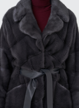 Норковая шуба с английским воротником