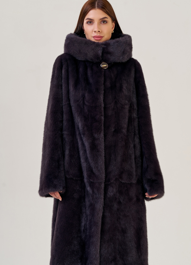 Длинная классическая шуба модель № 78849 универмаг малина