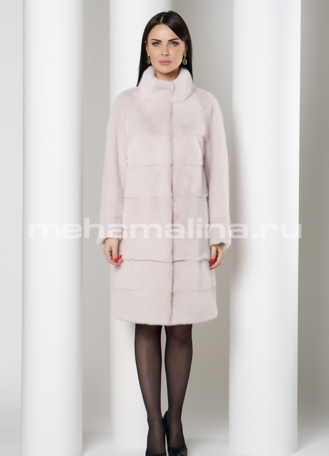 Светлая норковая шуба  модель № S-776 универмаг малина