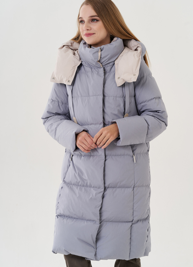 Женский пуховик с капюшоном  модель № 25706 универмаг малина