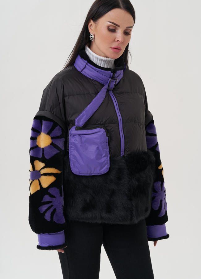 Женская куртка с цветочным декором модель № 25483 в кредит
