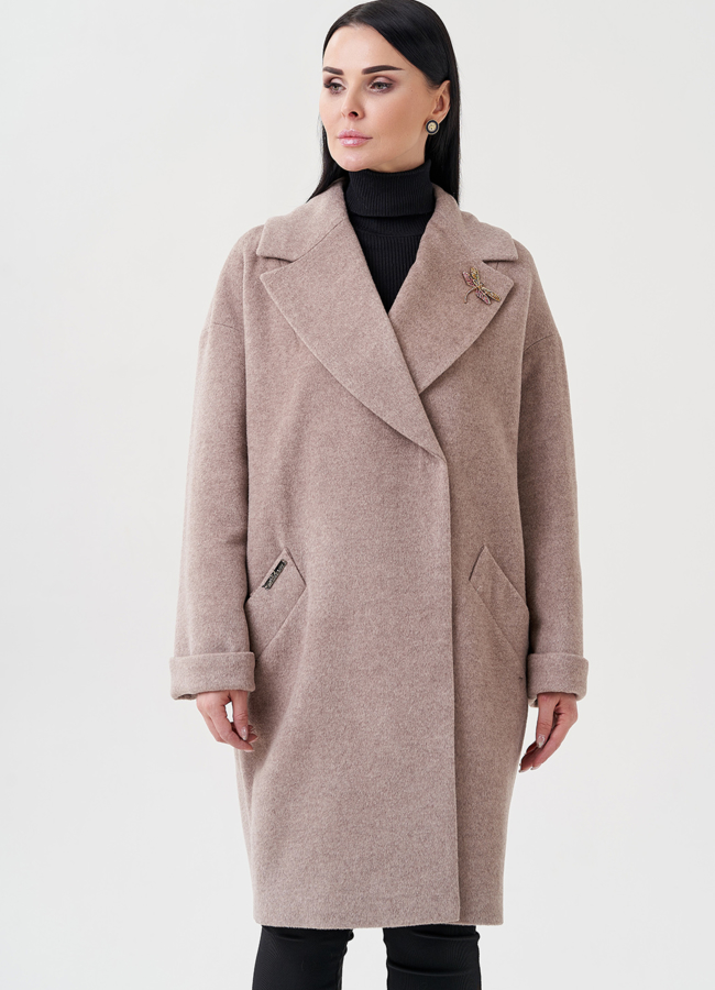 Женское пальто в коричневом цвете модель № 23961 универмаг малина