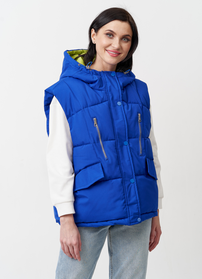 Женский жилет с капюшоном  модель № 24491 в кредит