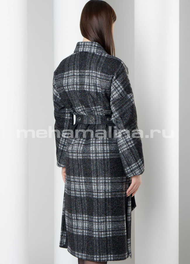 Пальто в клетку  модель № BP-146 в рассрочку
